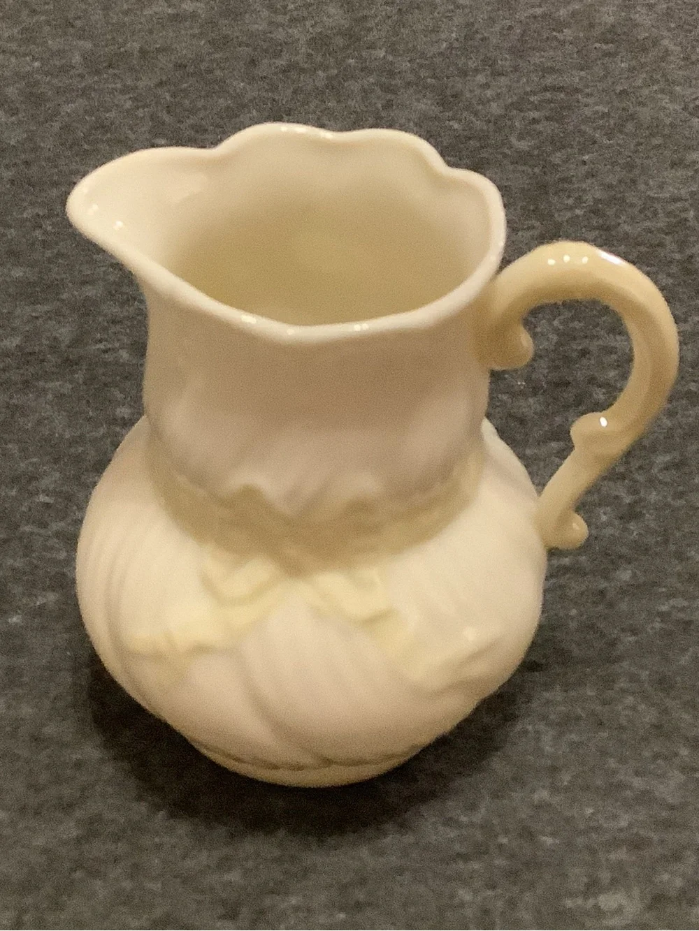 Vintage Belleek Ribbon & Bow Creamer and Open Sugar Bowl Set